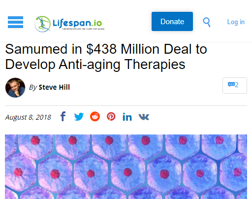 Samumed 融资 4.38 亿美元用于开发抗衰老疗法